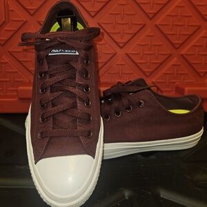 Converse Unisex Burgundy Sneakers with White Details
